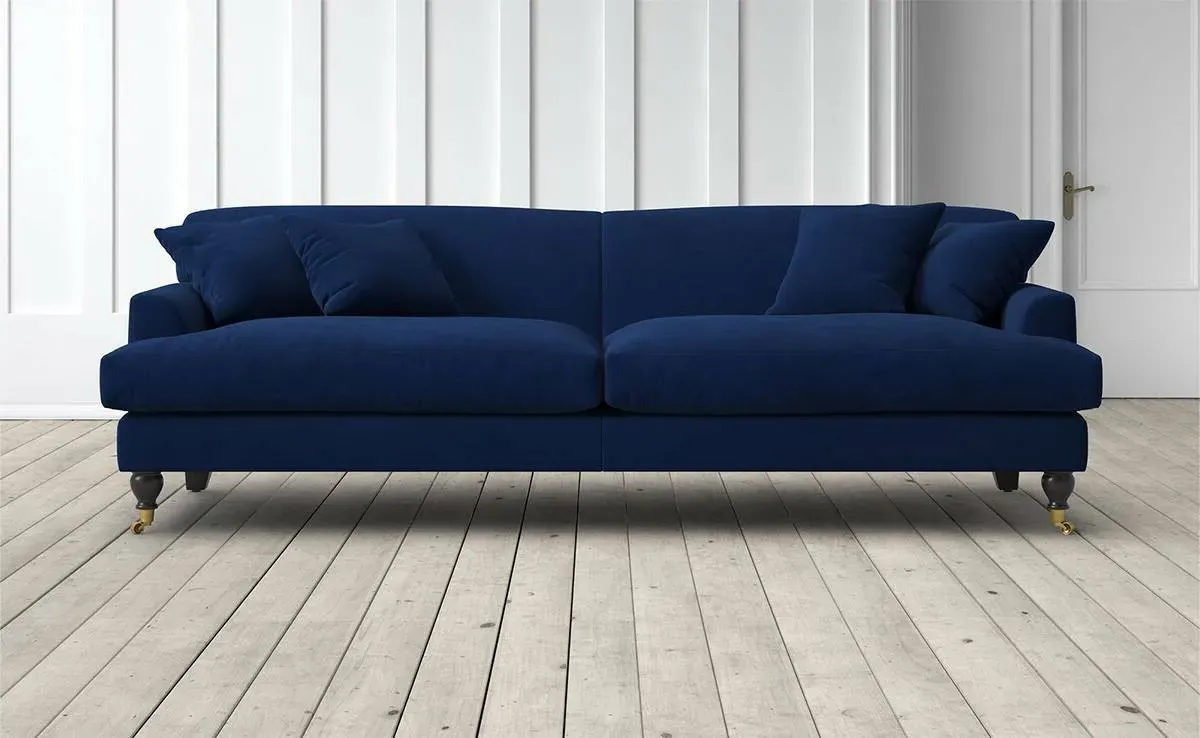 Clio 4-Seater Sofa - Cobalt, Velvet