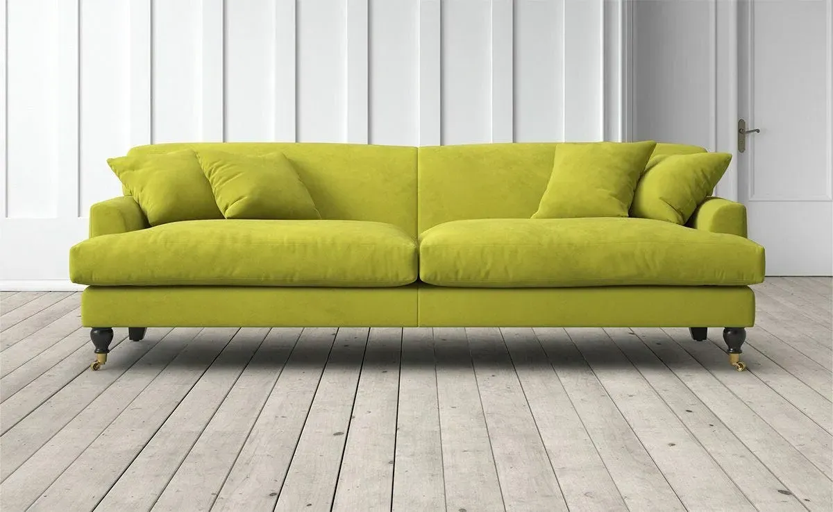 Clio 4-Seater Sofa - Pistachio, Velvet