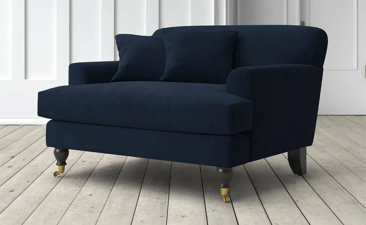 Clio Loveseat - Midnight, Velvet