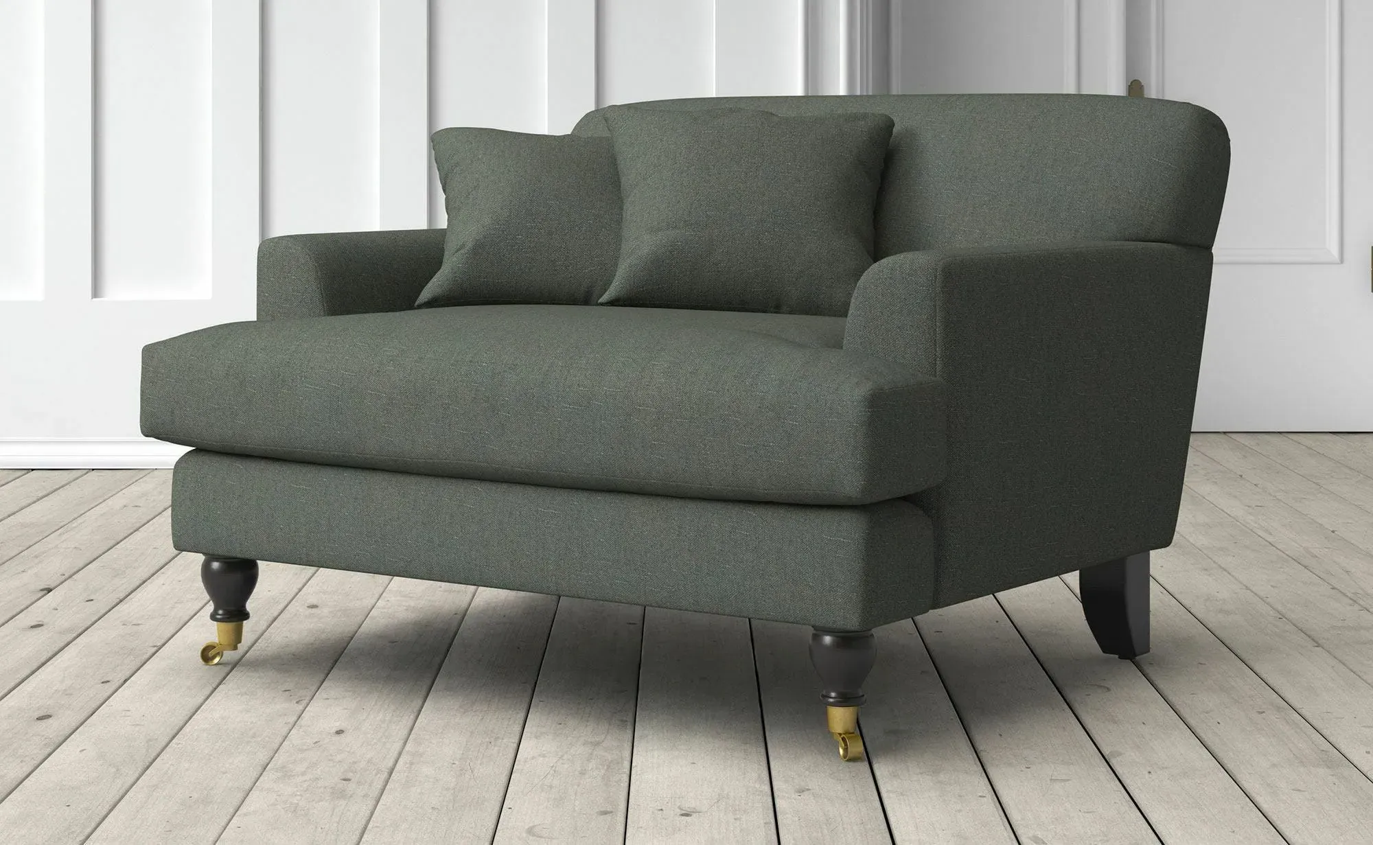 Clio Loveseat with Scatter Cushions - Charcoal, Linen