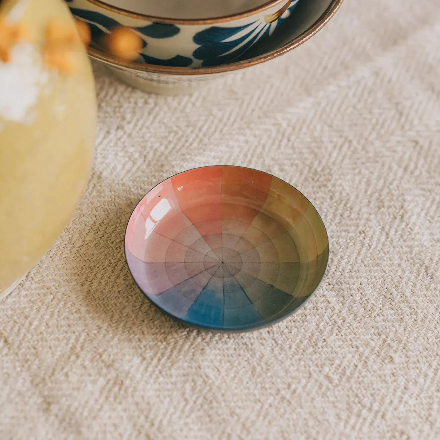 Colour Wheel Round Enamel Tray