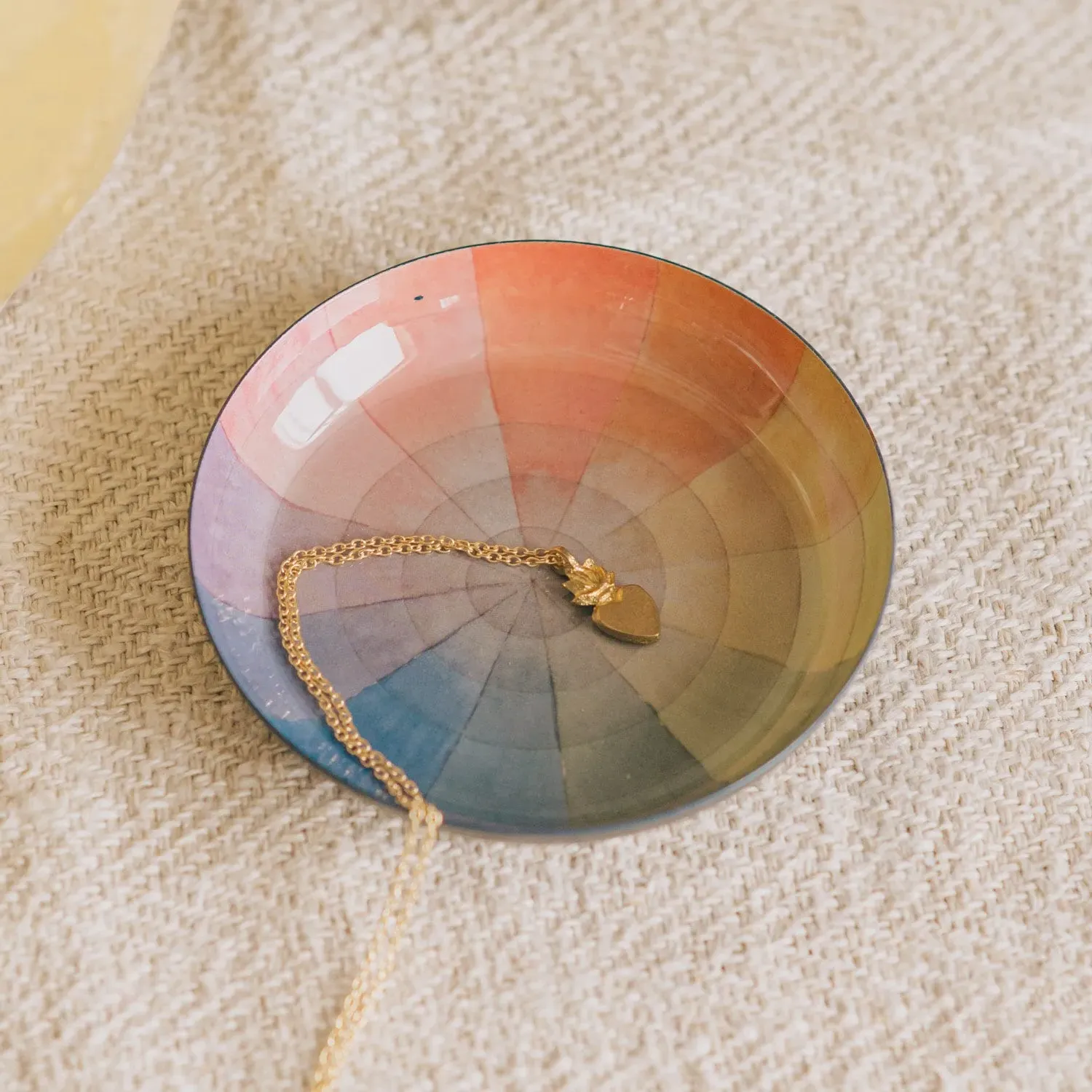 Colour Wheel Round Enamel Tray