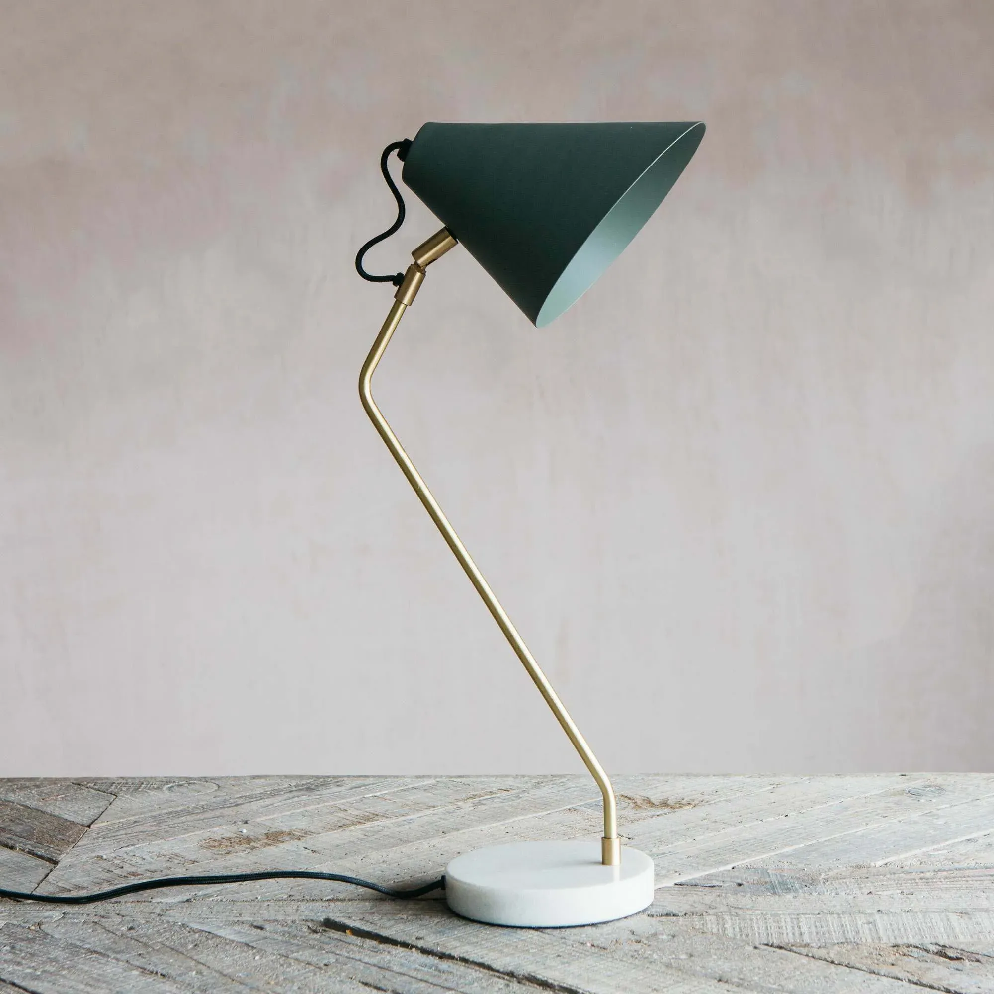 Colton Table Lamp - Lichen Green, Marble