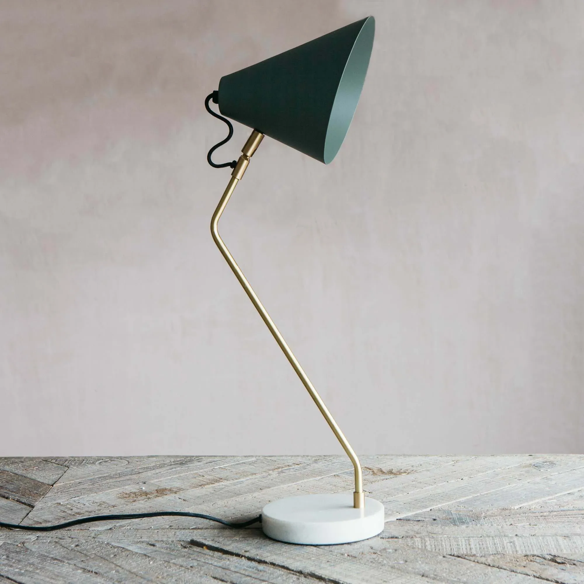 Colton Table Lamp - Lichen Green, Marble