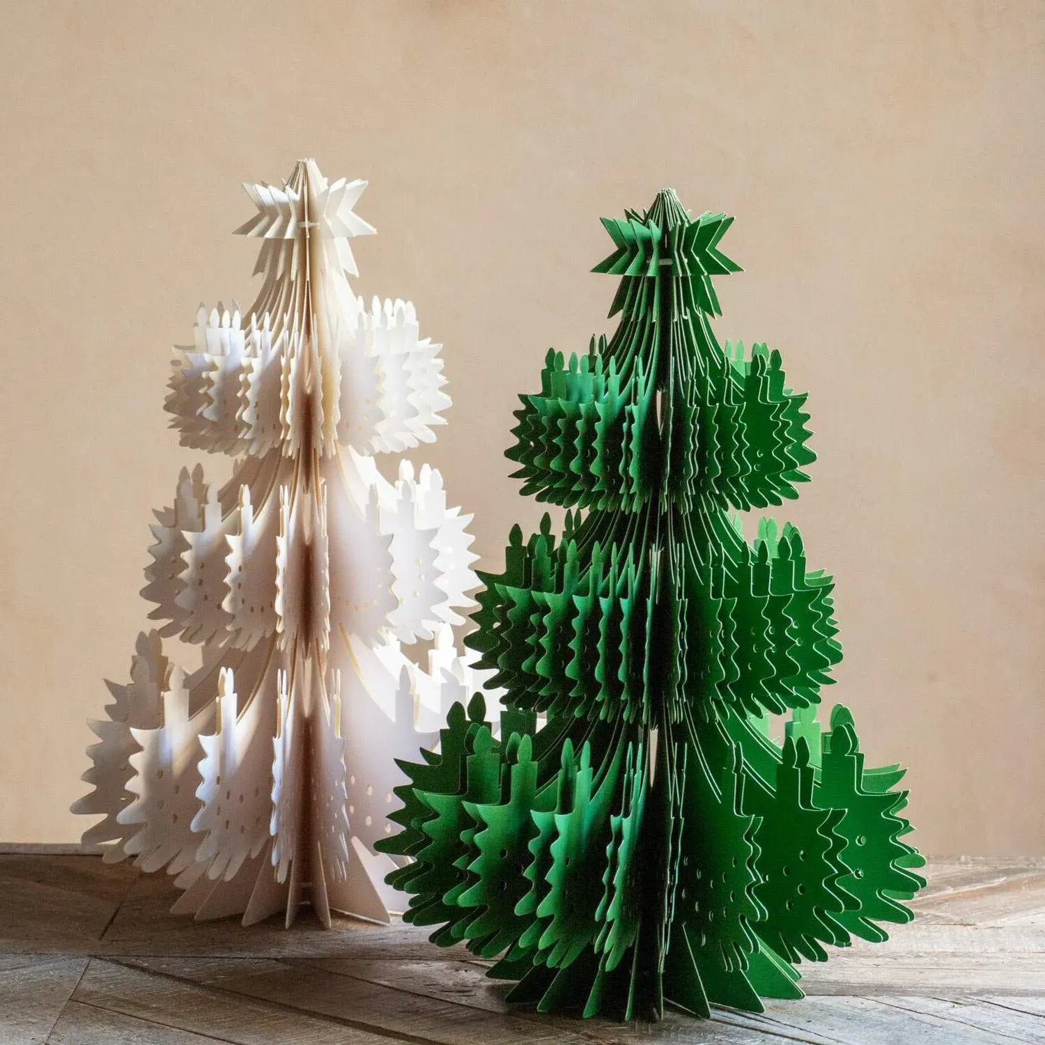 Concertina Christmas Tree Decoration - White, Paper