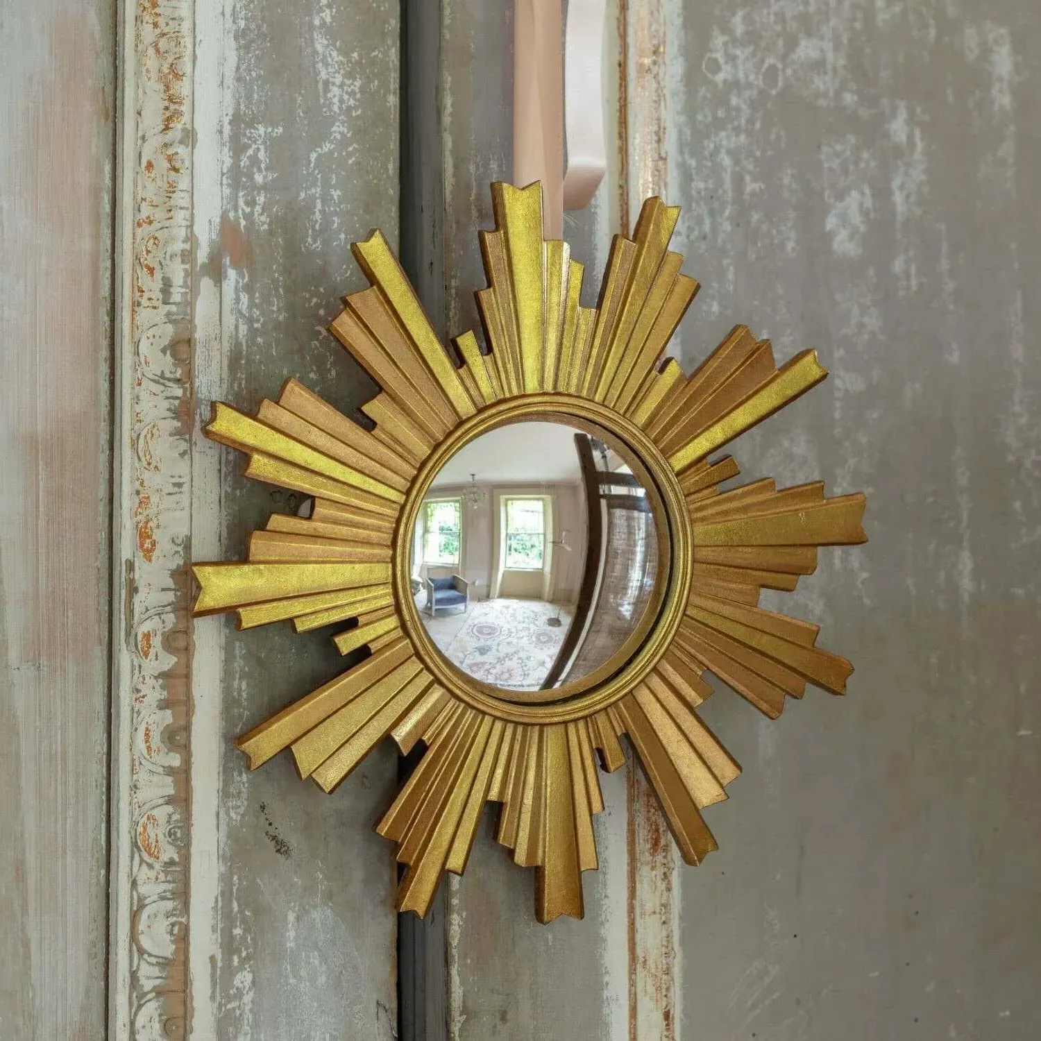 Convex Halo Wall Mirror - Gold