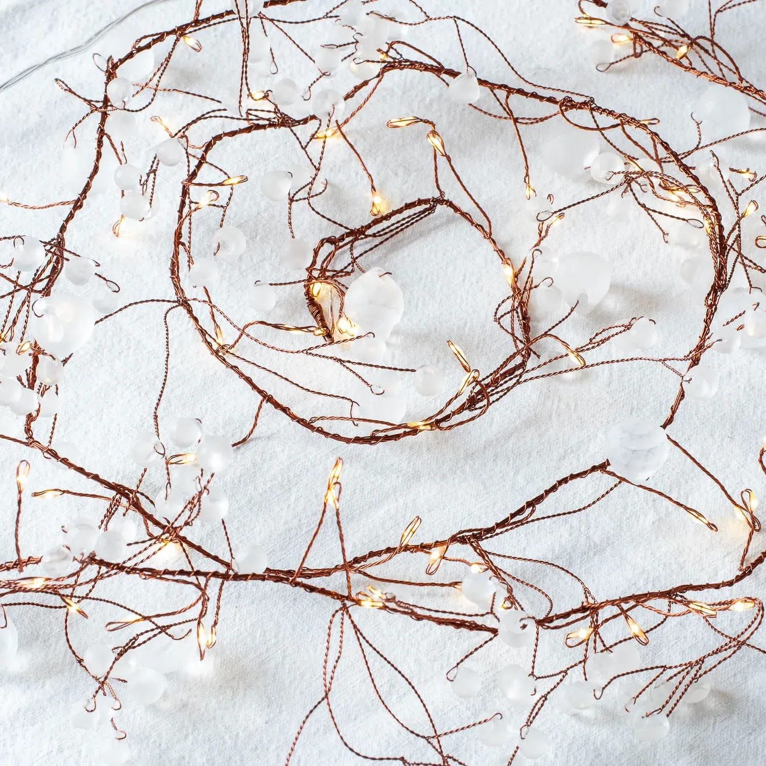 Crystal Blossom String Lights with Timer - Clear