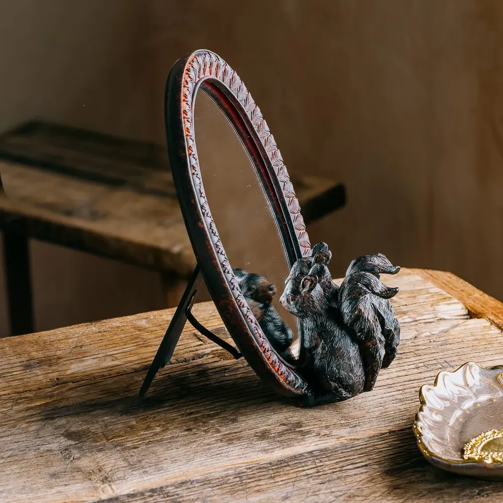 Curious Squirrels Table Mirror image