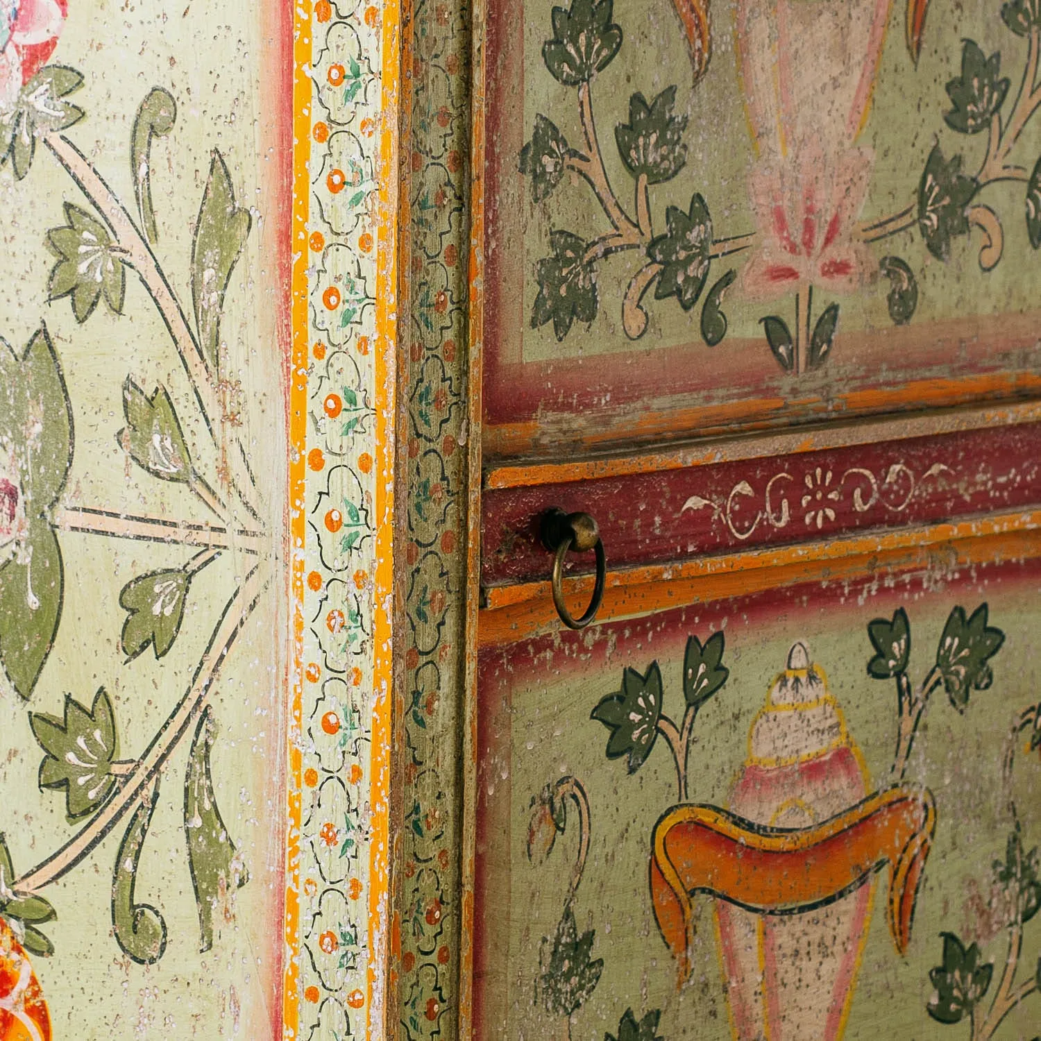 Dajie Painted Bedside Table - Green, Mango Wood