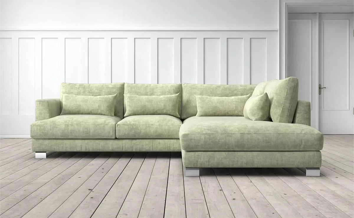 Dakota 2-Seater Left Chaise Sofa - Fennel, Chenille