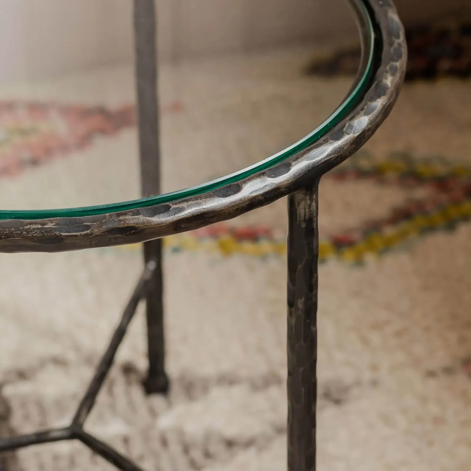 Darla Round Side Table - Gunmetal Grey, Iron