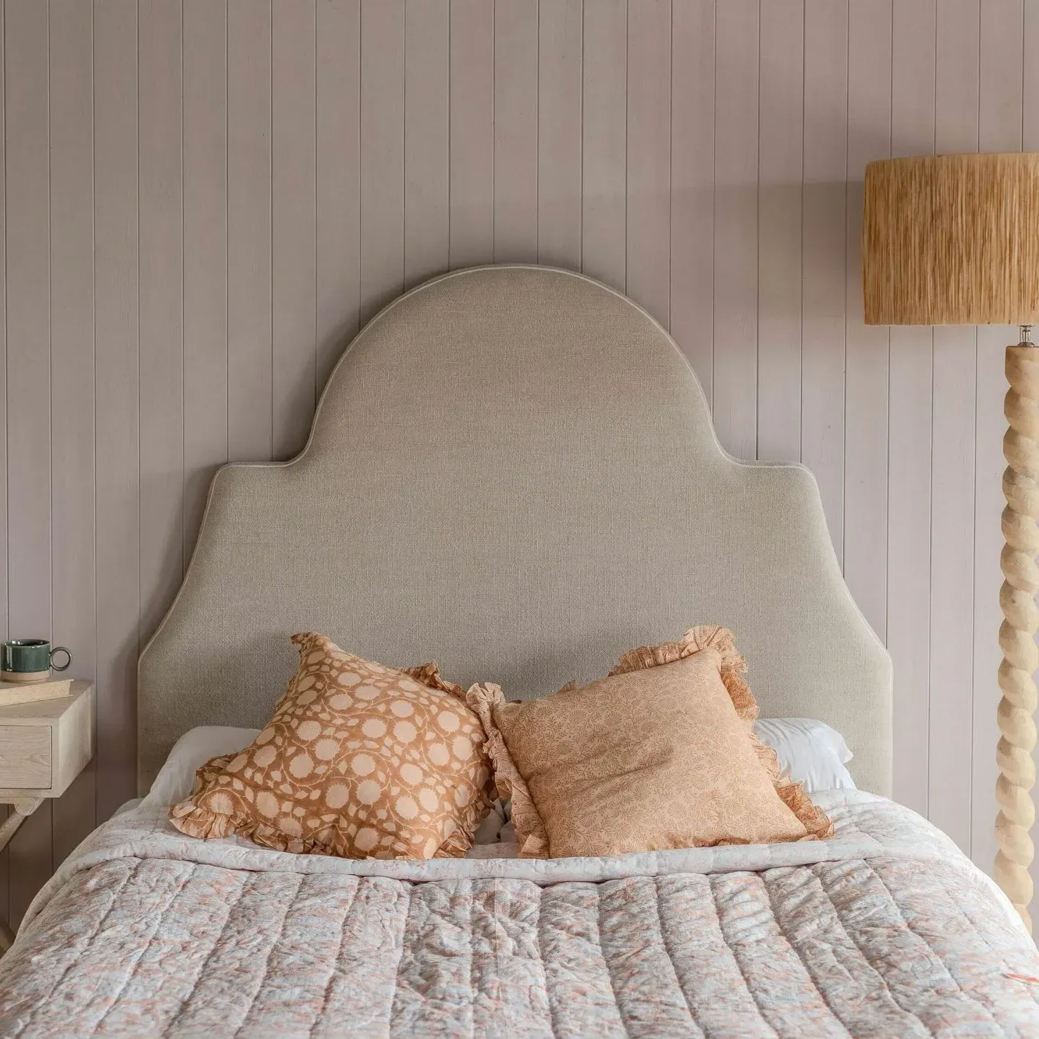 Darwin King Size Headboard - Natural, Linen