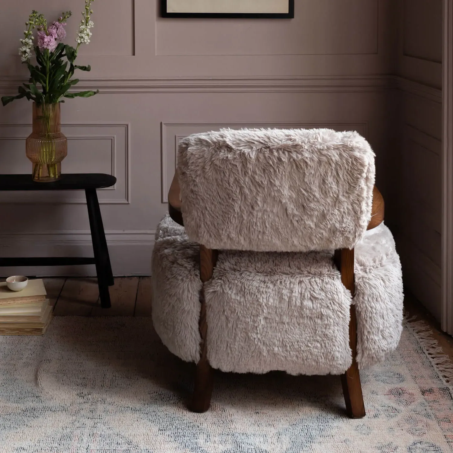 Dasha Faux Fur Armchair - Caramel