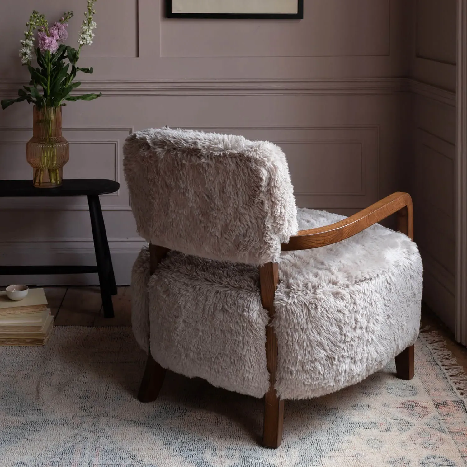 Dasha Faux Fur Armchair - Caramel