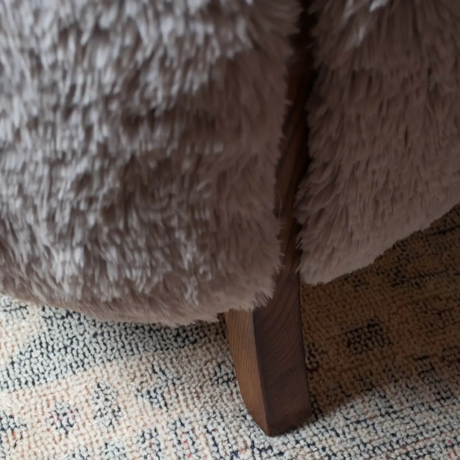 Dasha Faux Fur Armchair - Caramel