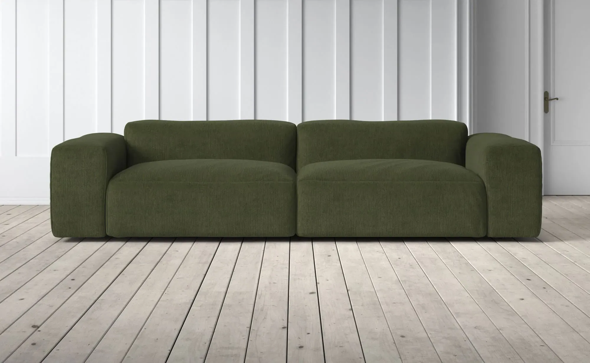 Dax 4-Seater Sofa - Dark Green, Cord