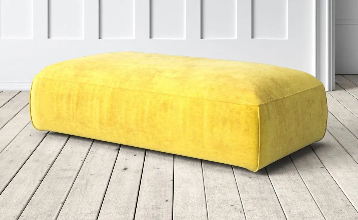 Dax Large Footstool - Mustard, Velvet