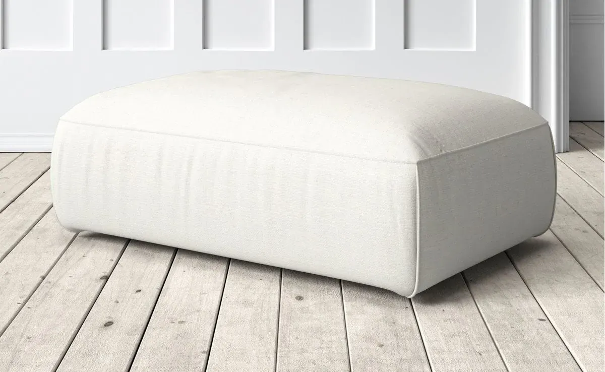 Dax Small Footstool - Light Beige, Bouclé image