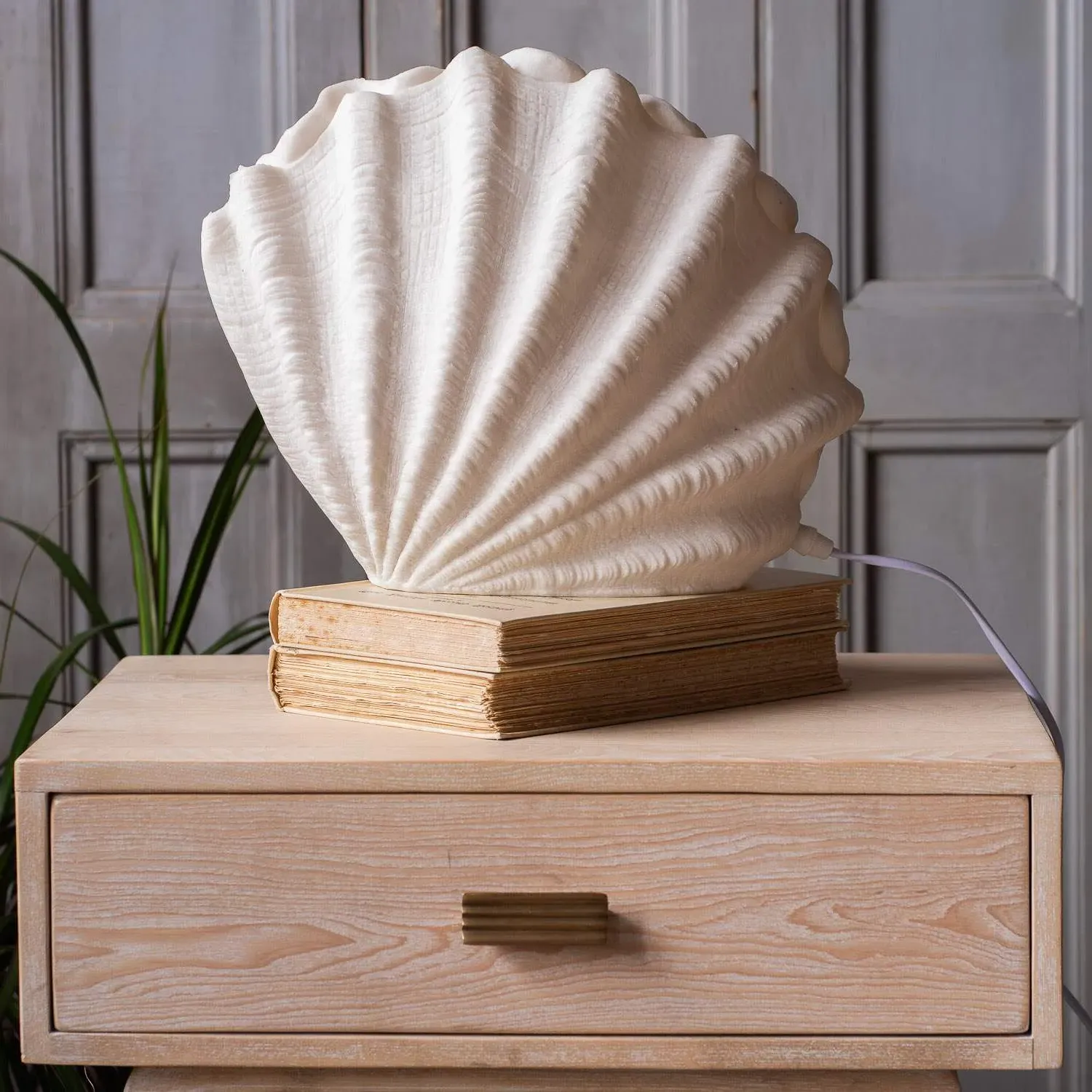 Decorative Shell Table Lamp - Stone Powder, Resin