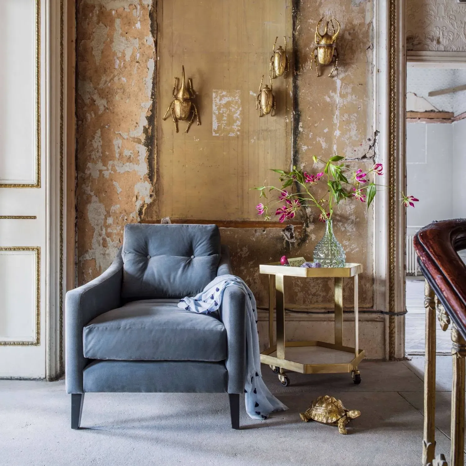 Deep Dream Armchair with Buttoned Detailing image