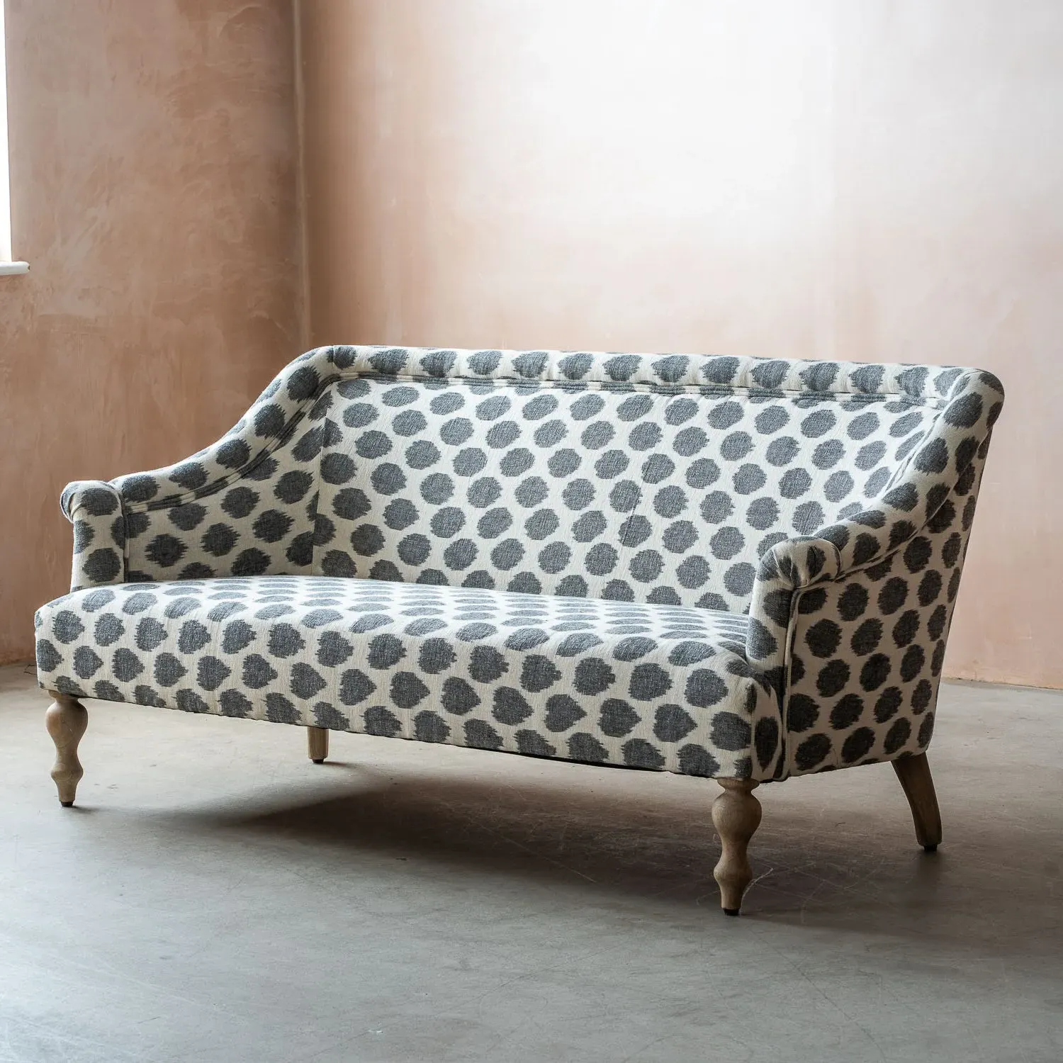 Delphine Two Seater Sofa - White, Cotton