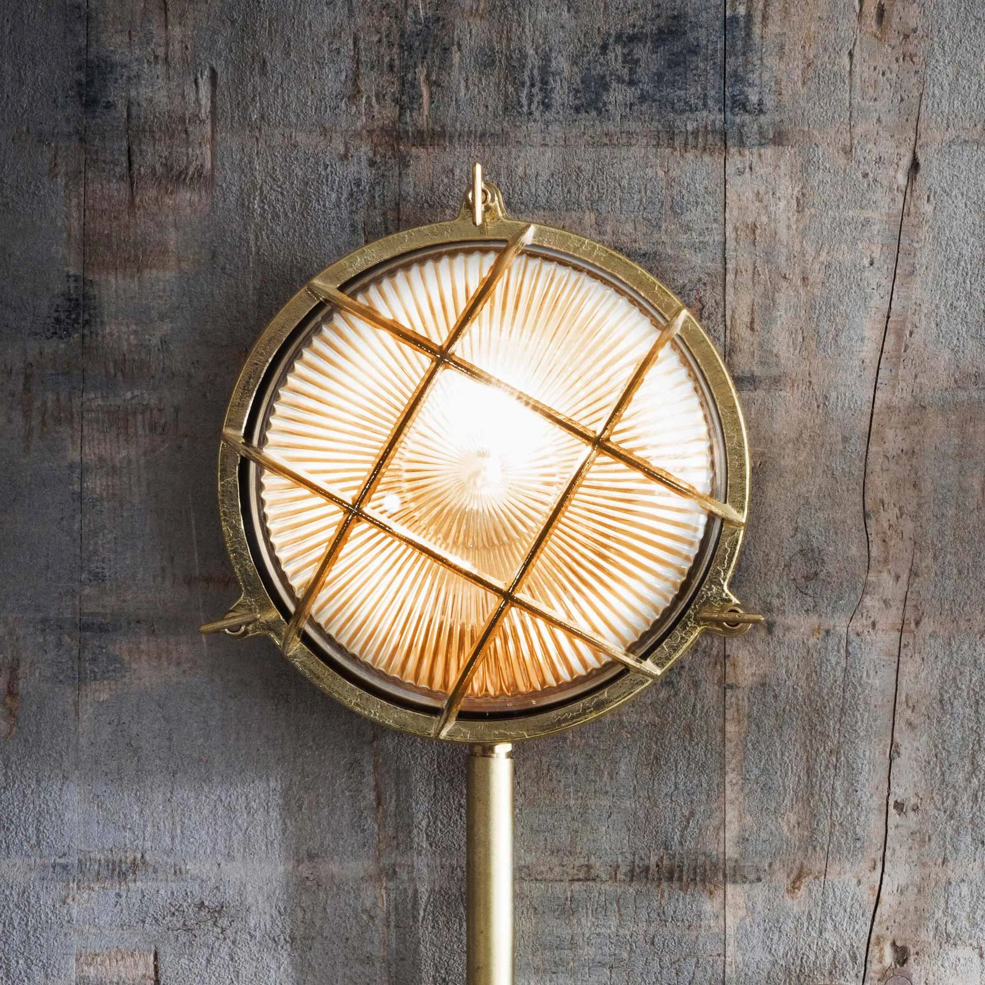 Devonport Round Bulkhead Light - Brass