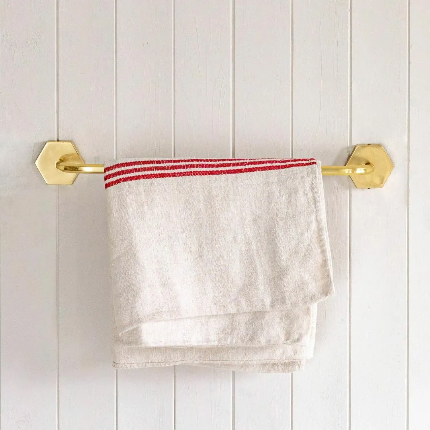 Devonshire Hexagon Towel Rail - Antiqued Gold, Brass