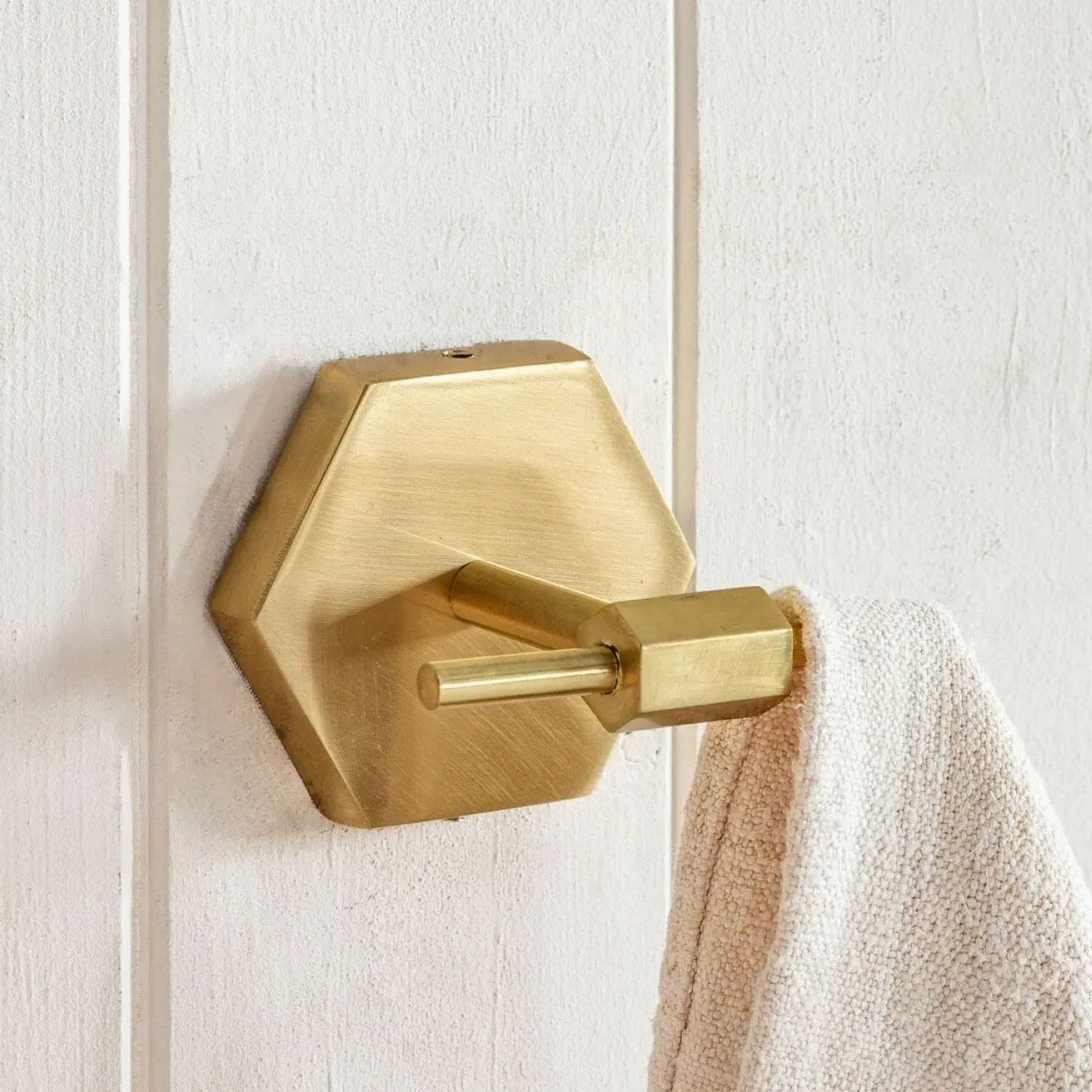 Devonshire Hexagon Wall Hook - Antiqued Gold, Brass