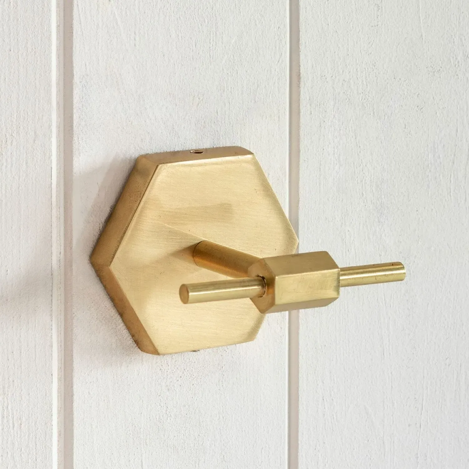 Devonshire Hexagon Wall Hook - Antiqued Gold, Brass image