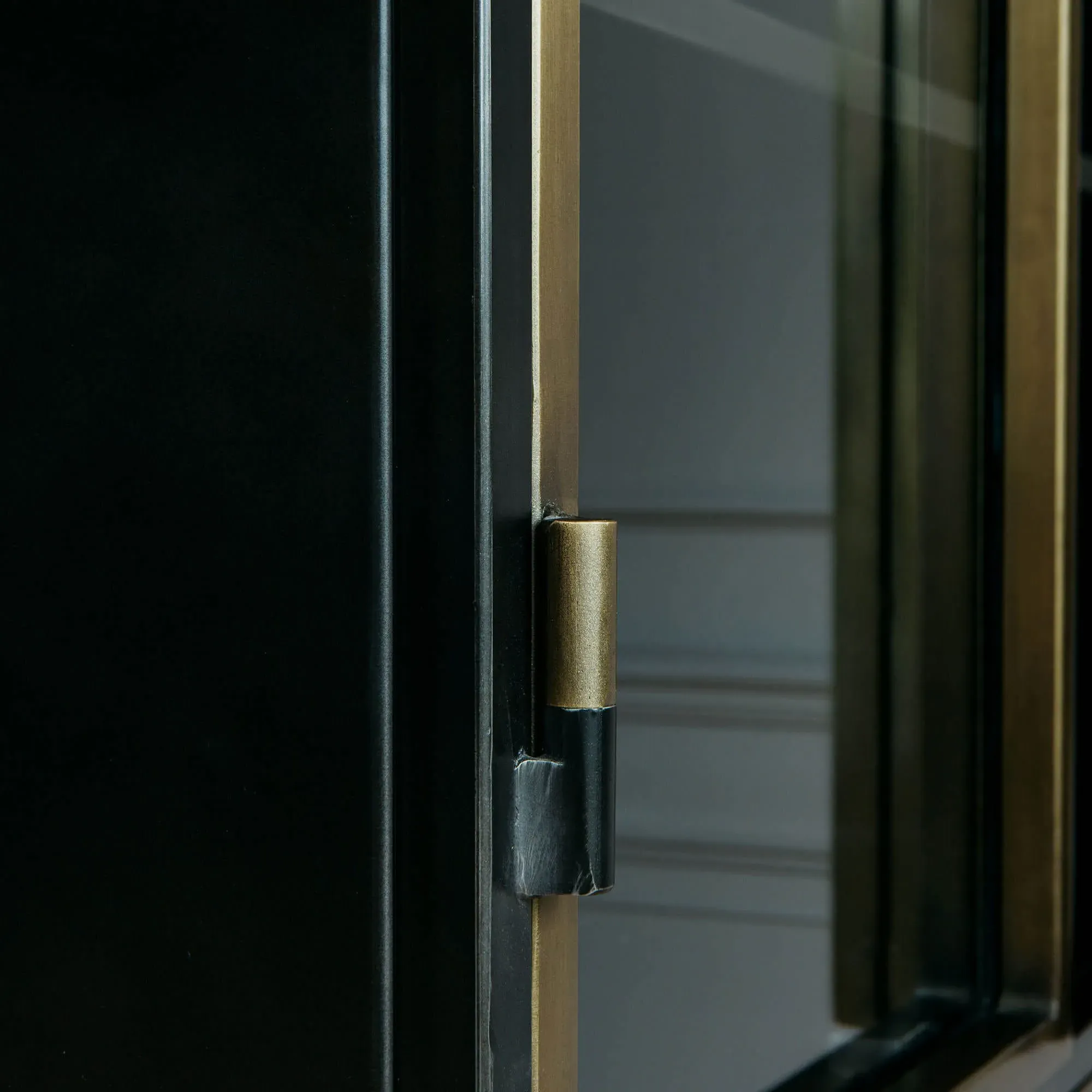 Dexter Double Glass Display Cabinet - Brass