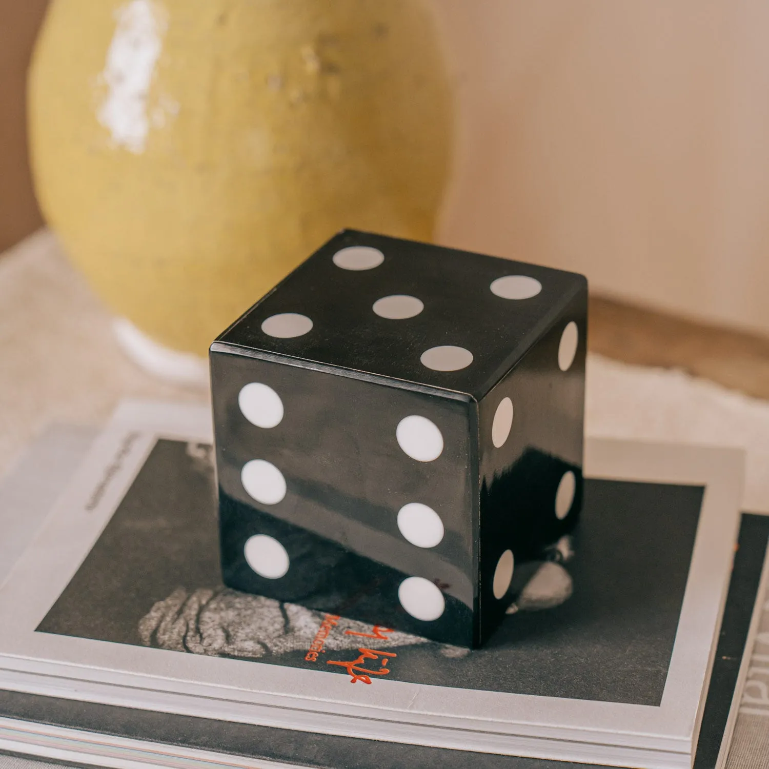 Dice Paperweight - Black, Resin