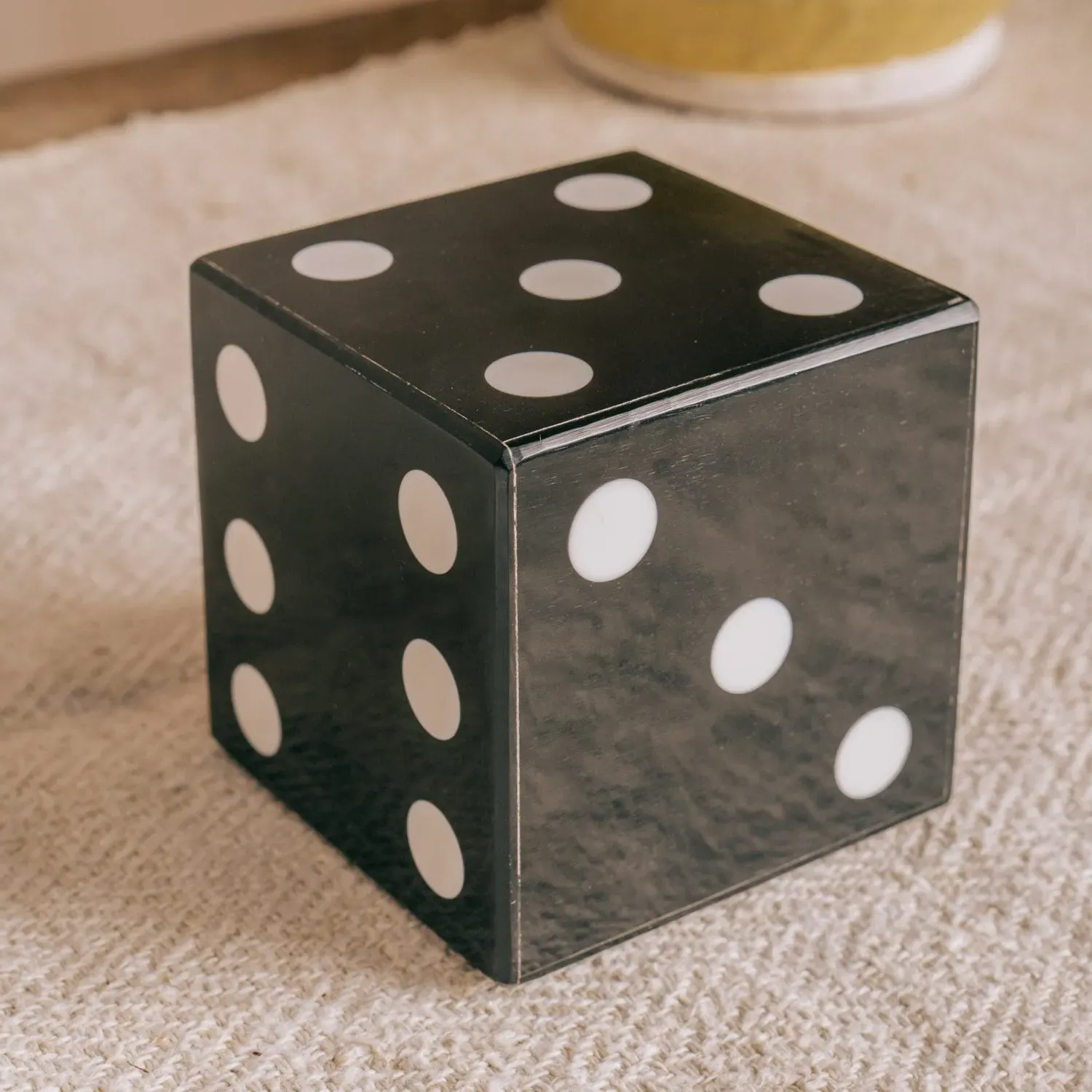 Dice Paperweight - Black, Resin
