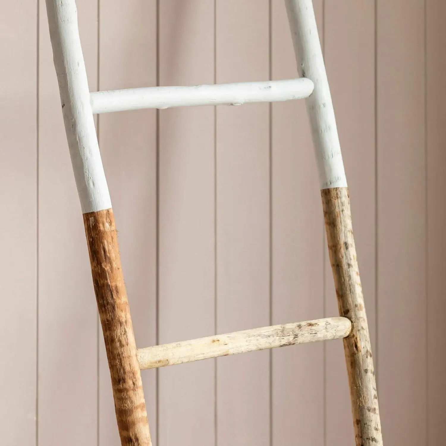 Dipped Wooden Ladder - White, Oak