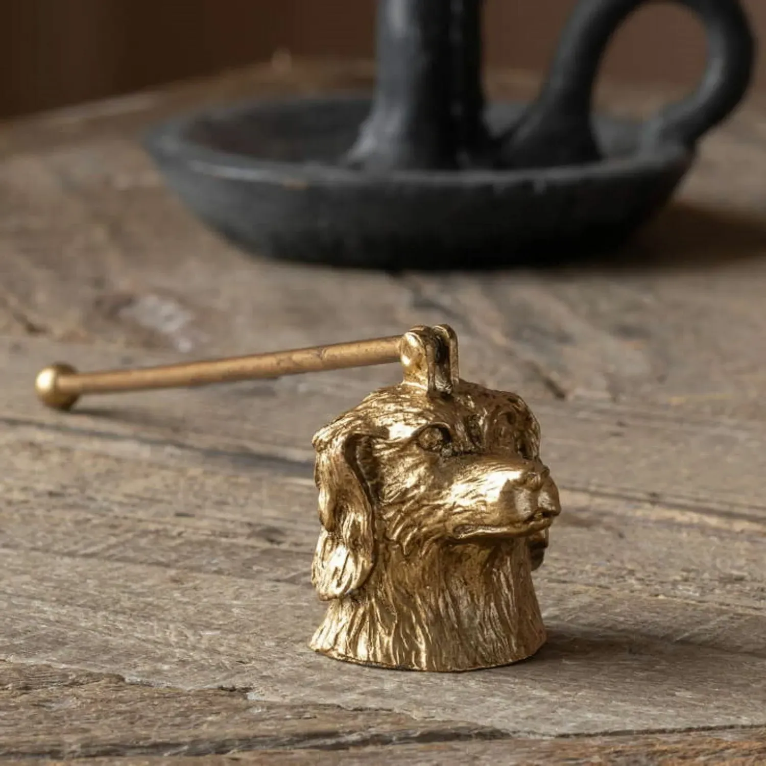 Dog Candle Snuffer - Gold, Metal image