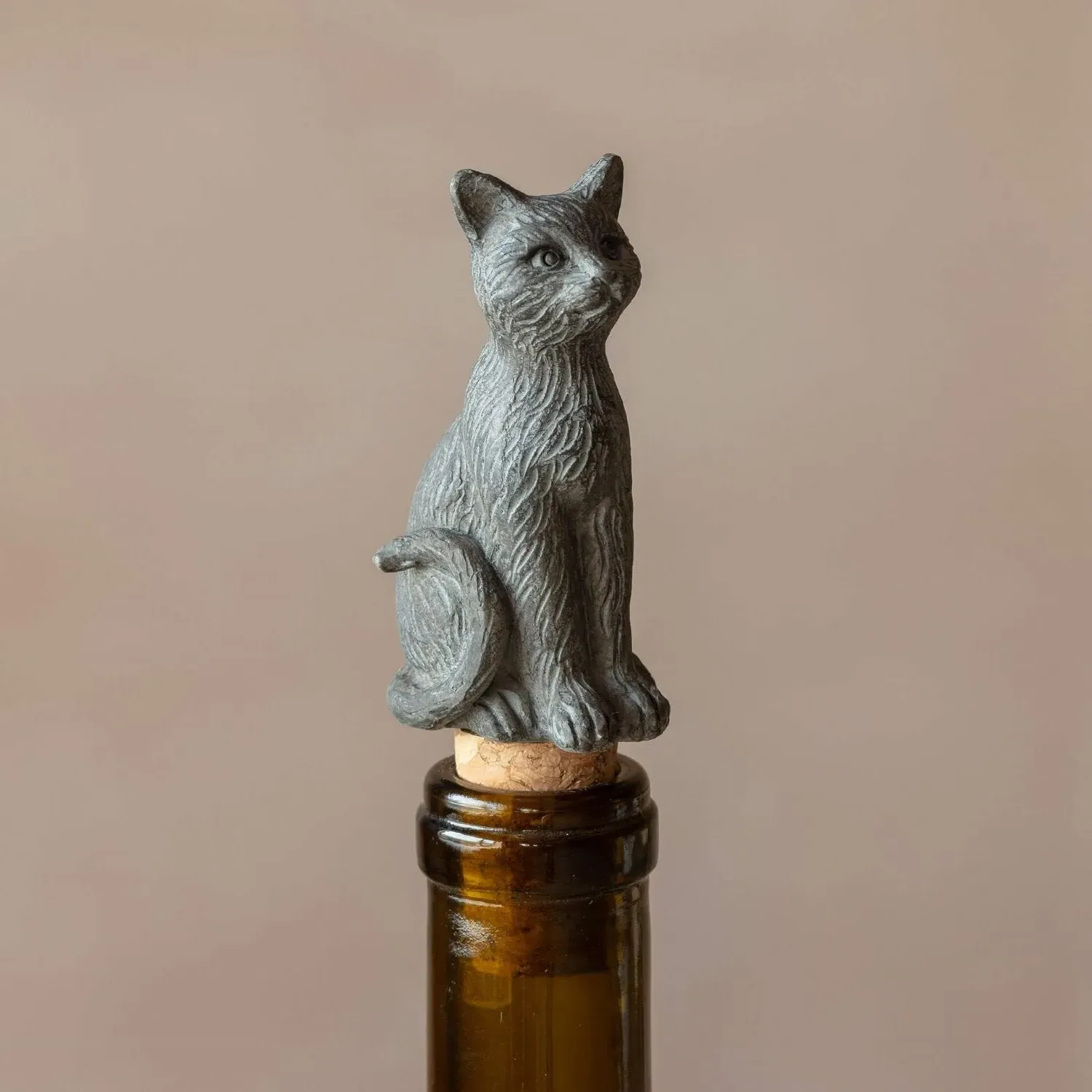 Dog Cork Bottle Stopper - Metal