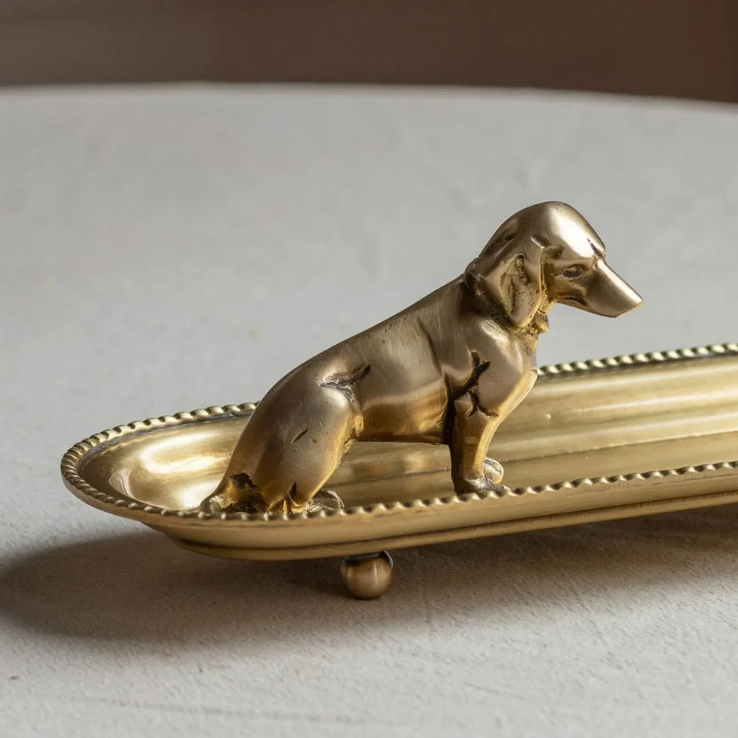 Dog Trinket Tray - Gold, Brass