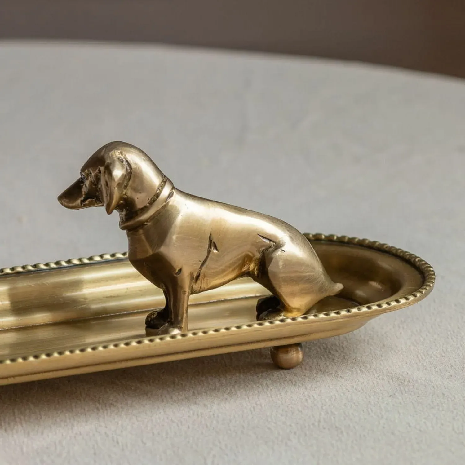 Dog Trinket Tray - Gold, Brass