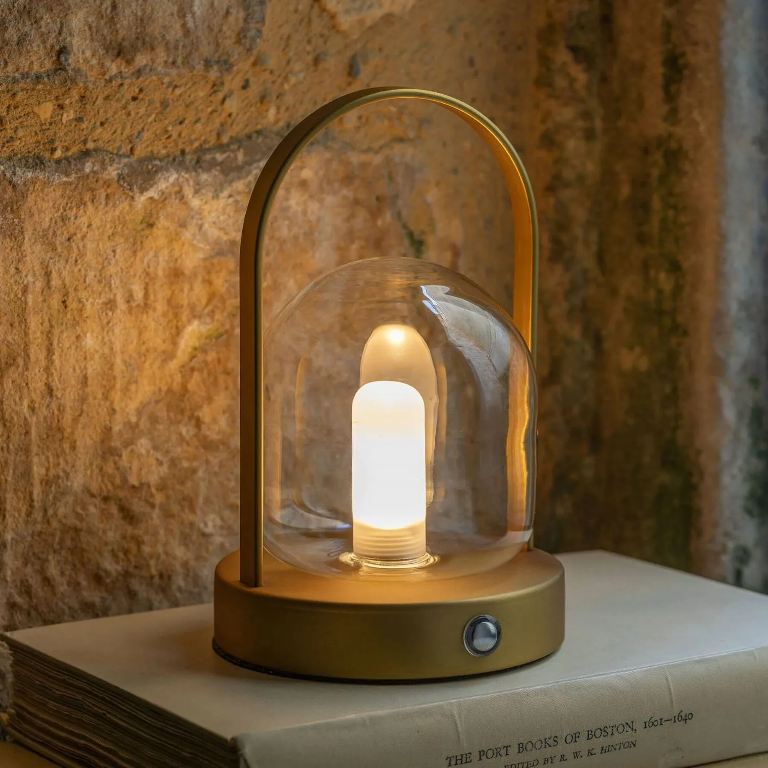 Dome LED Table Lamp with Handle - Antiqued Bronze image