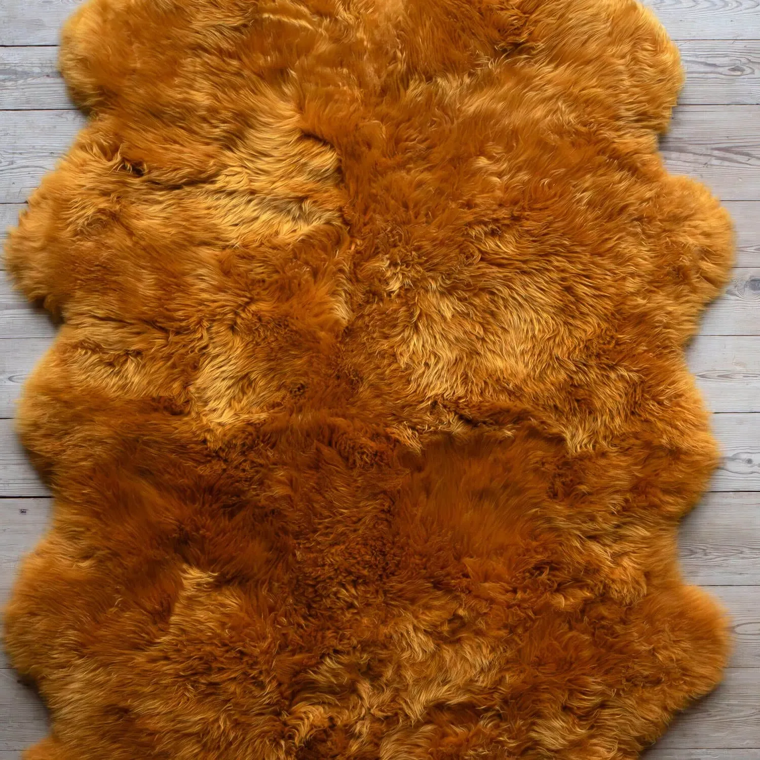Double Sheepskin Rug - Mustard