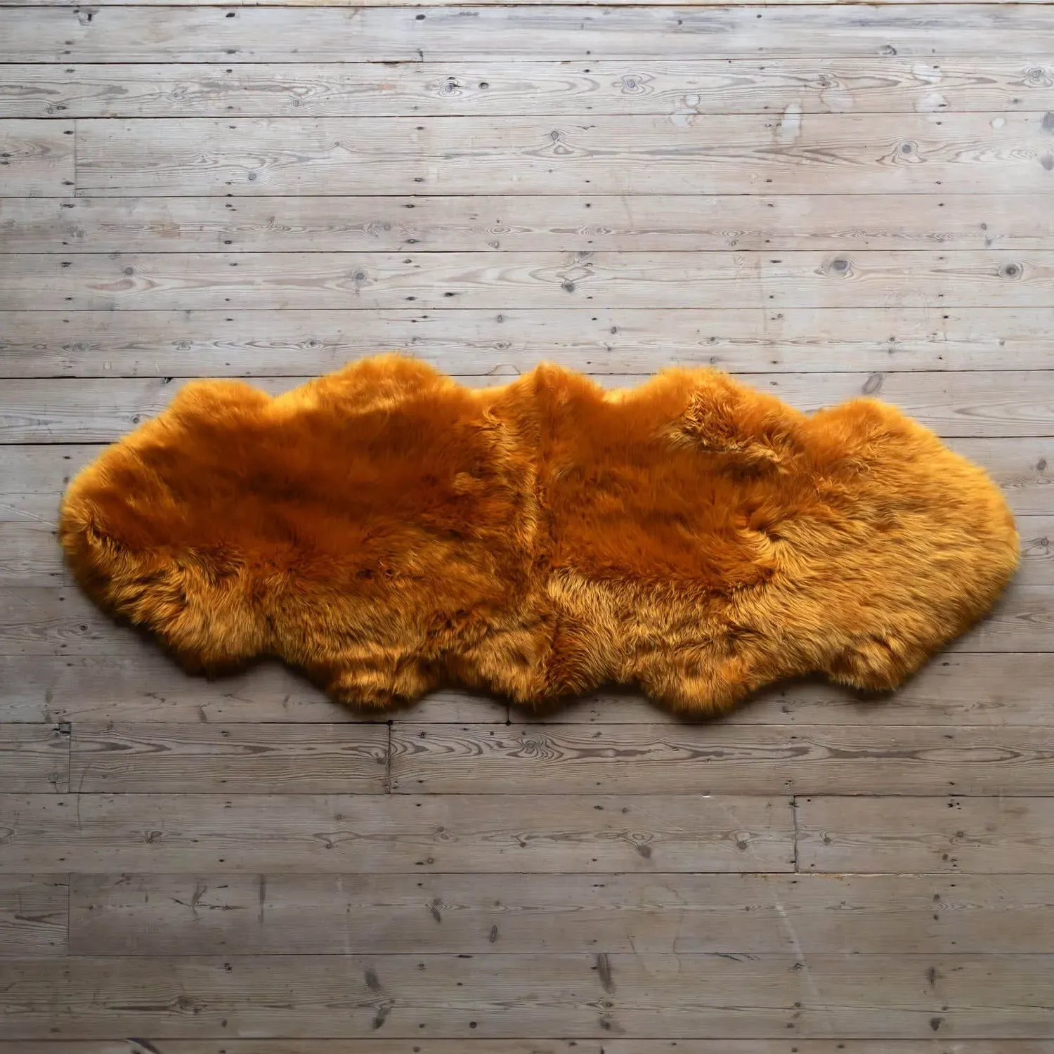 Double Sheepskin Rug - Mustard