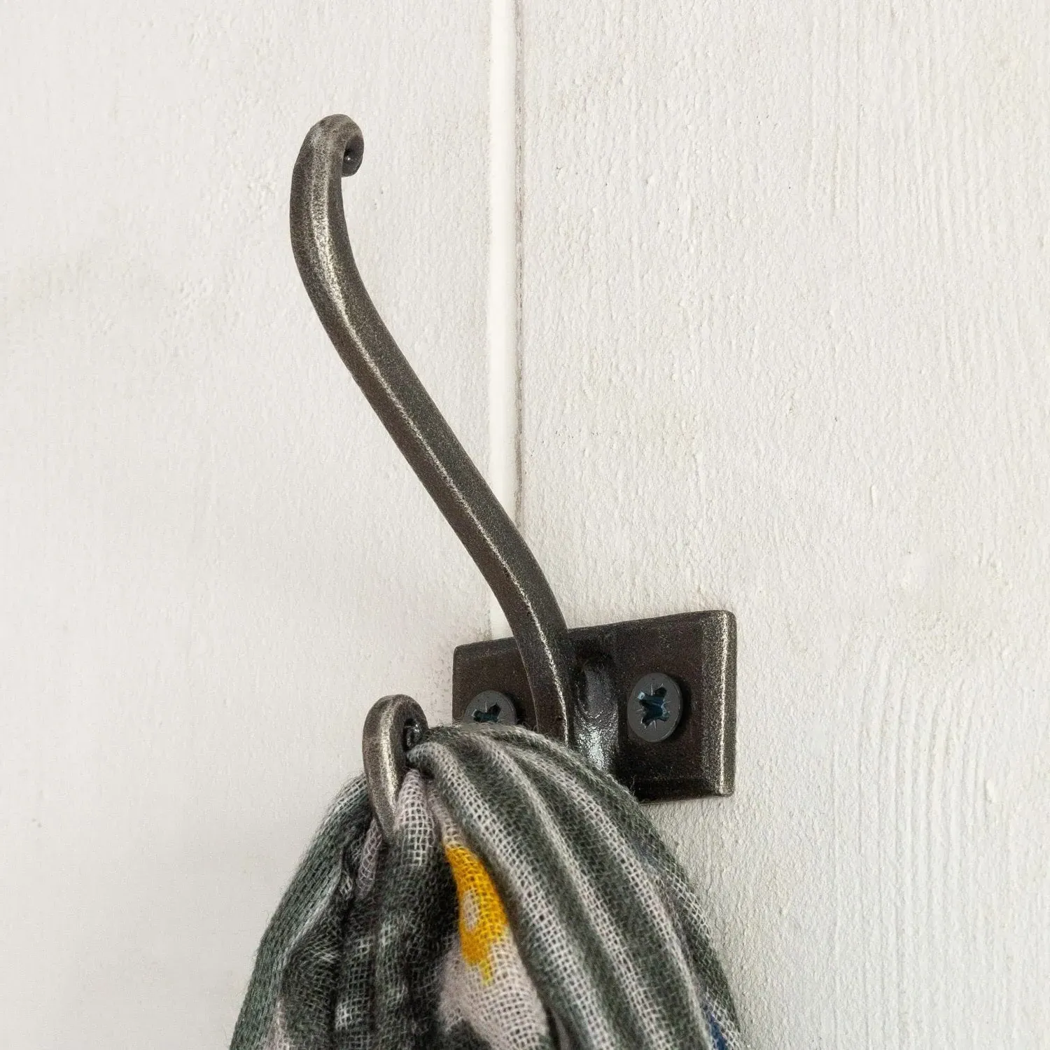 Double Wall Hook - Antiqued Silver, Iron