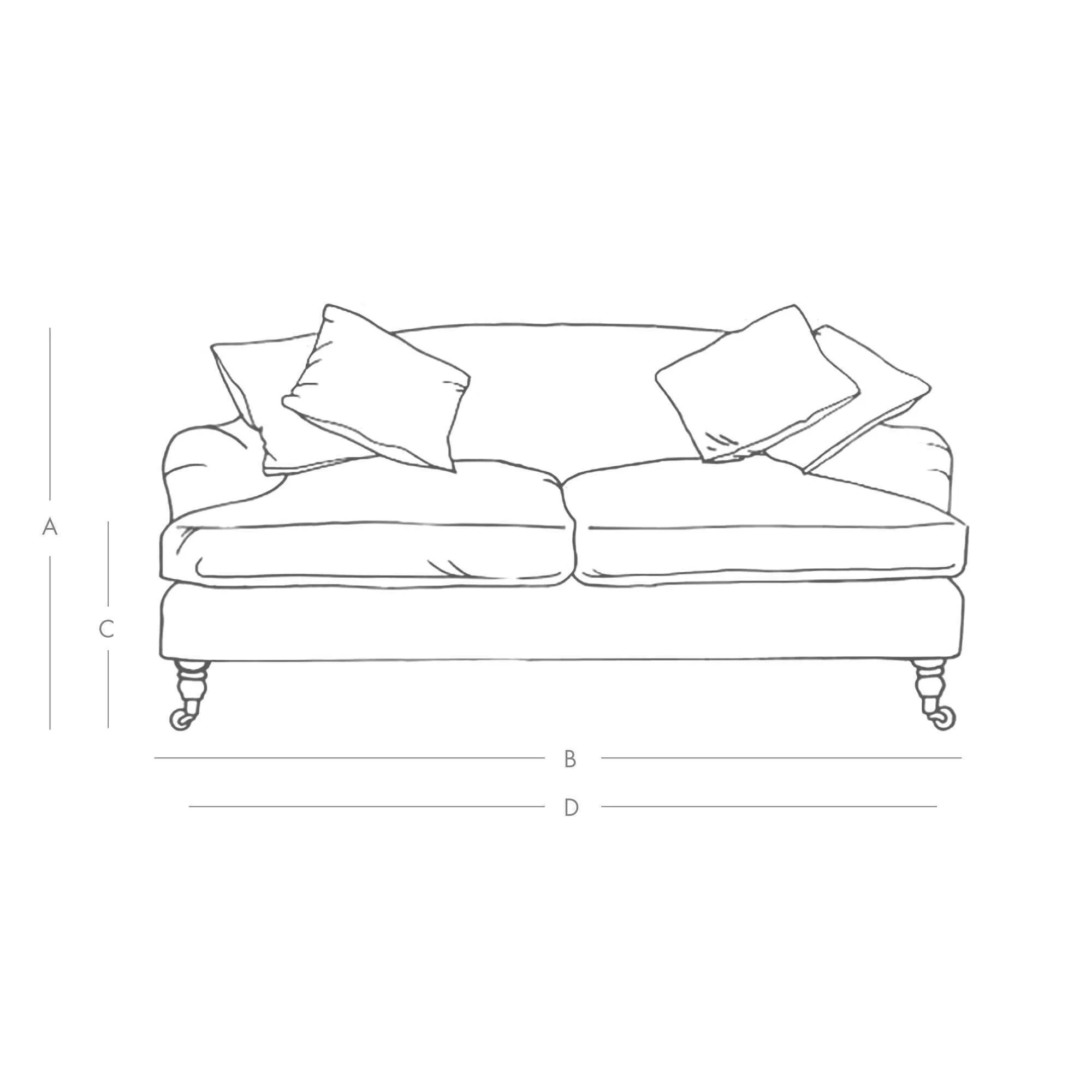 Doze 2-Seater Sofa with Castors - Forest Green, Velvet