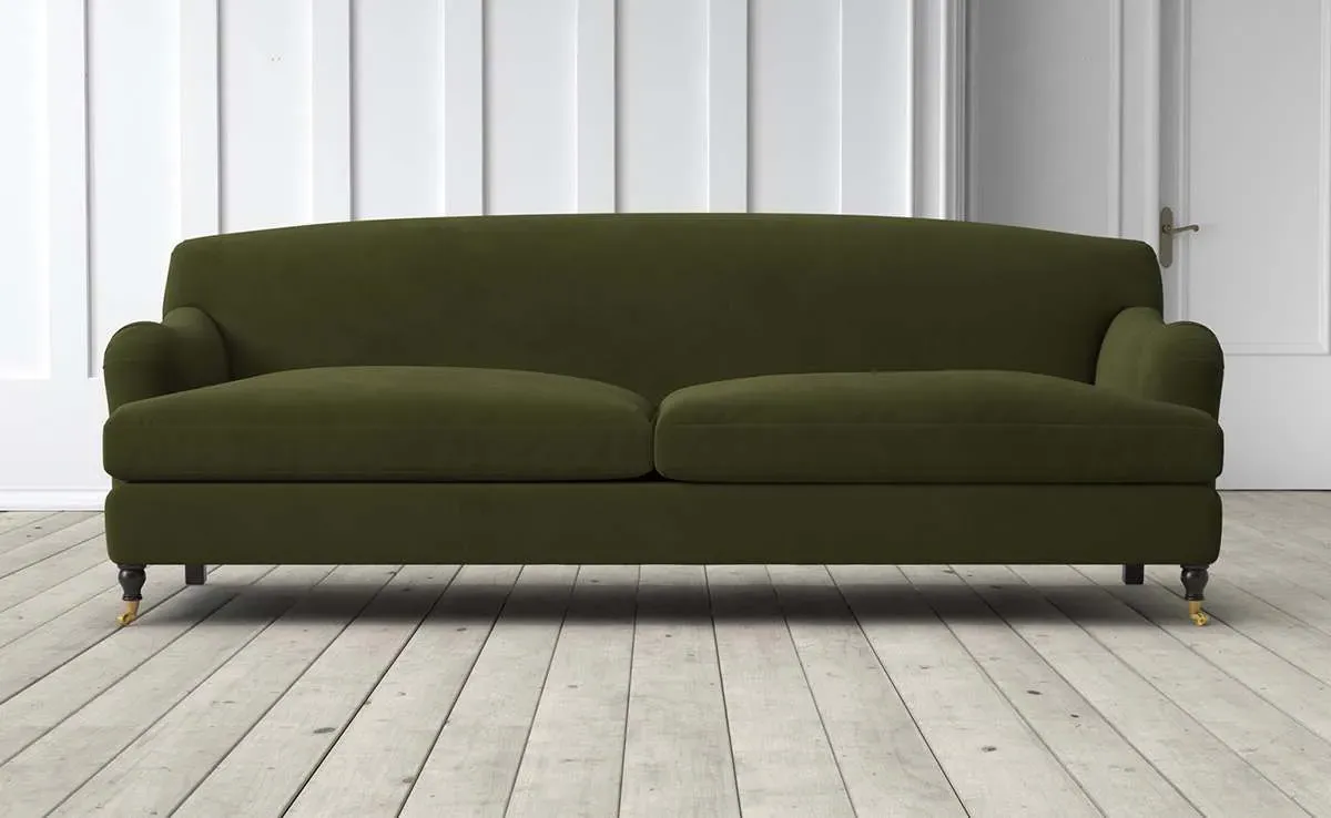 Doze 3-Seater Sofa - Forest Green, Velvet