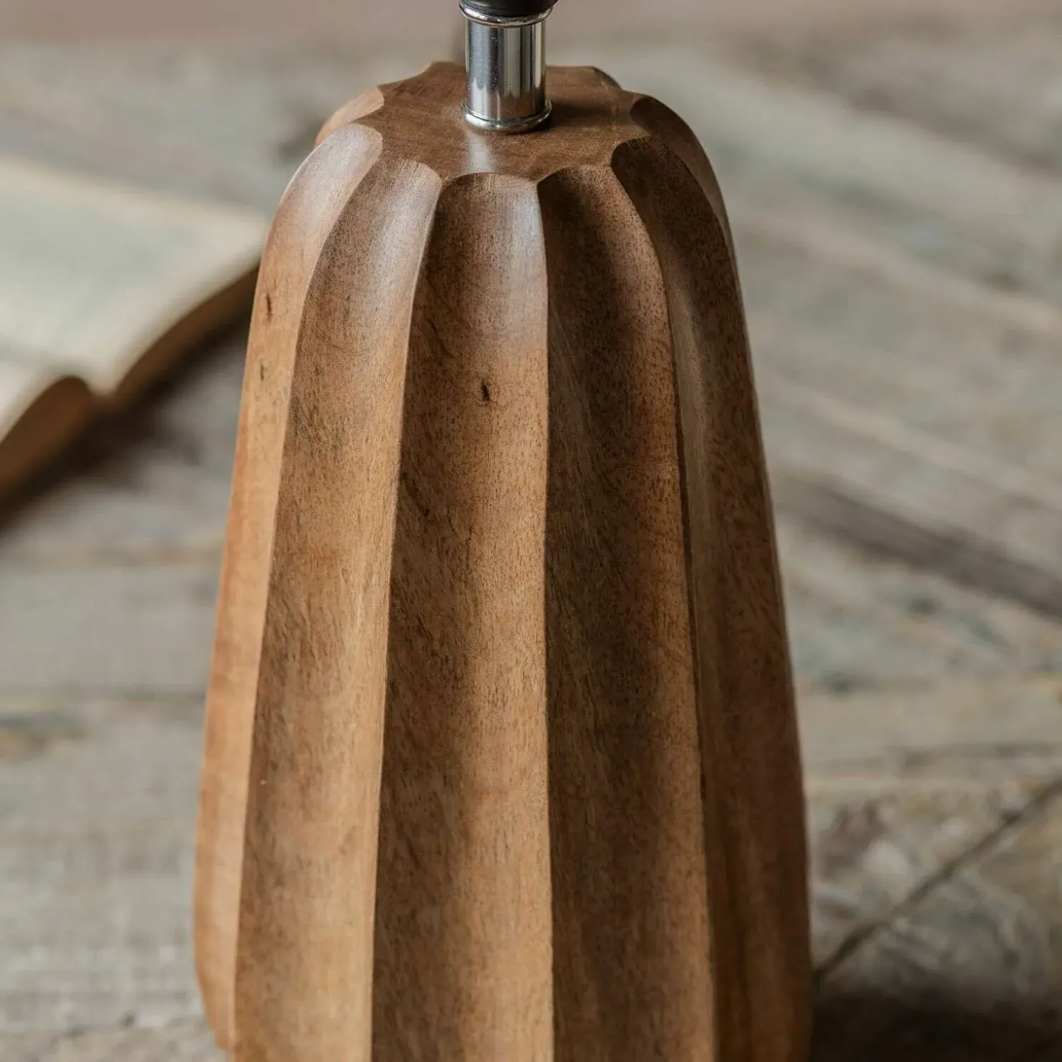 Duncombe Teardrop Table Lamp - Walnut, Mango Wood