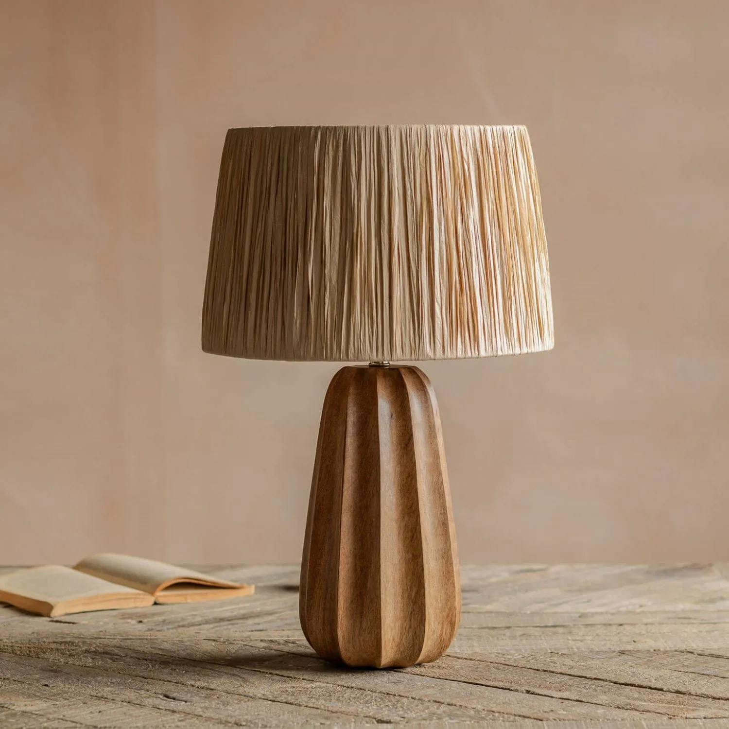 Duncombe Teardrop Table Lamp - Walnut, Mango Wood image