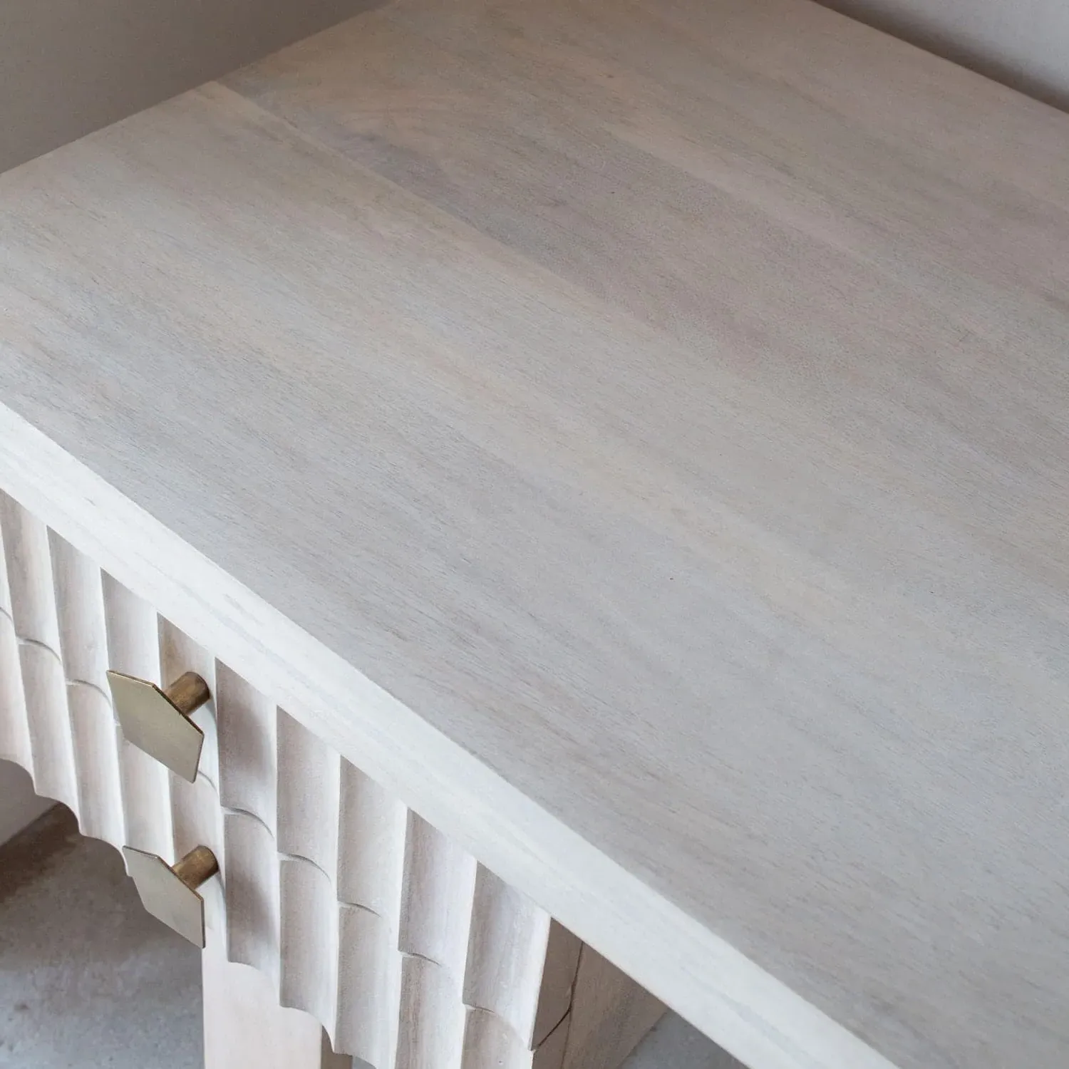 Eckley Desk with Drawers - Whitewashed, Mango Wood