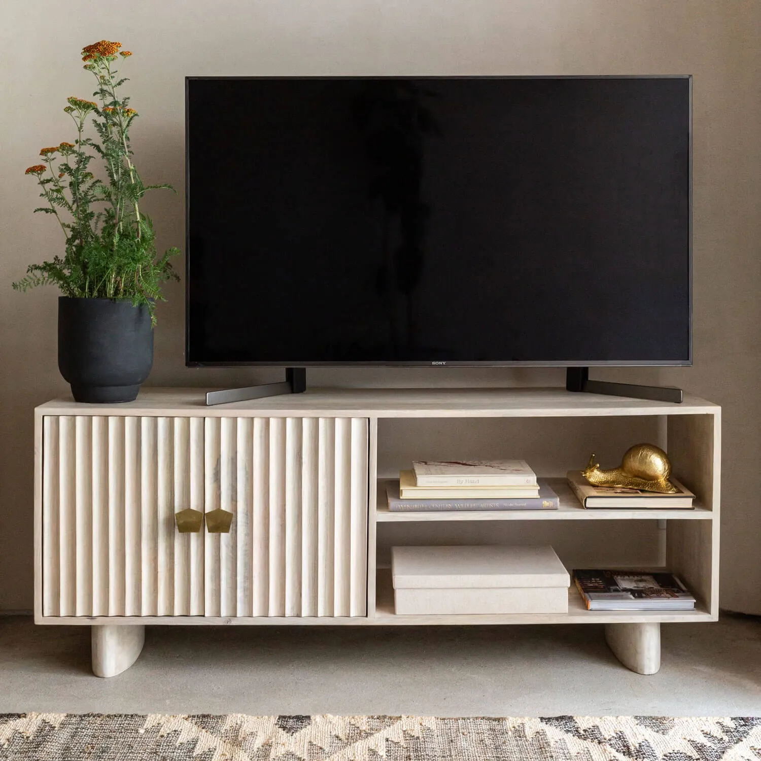 Eckley TV Stand with Storage - Mango Wood