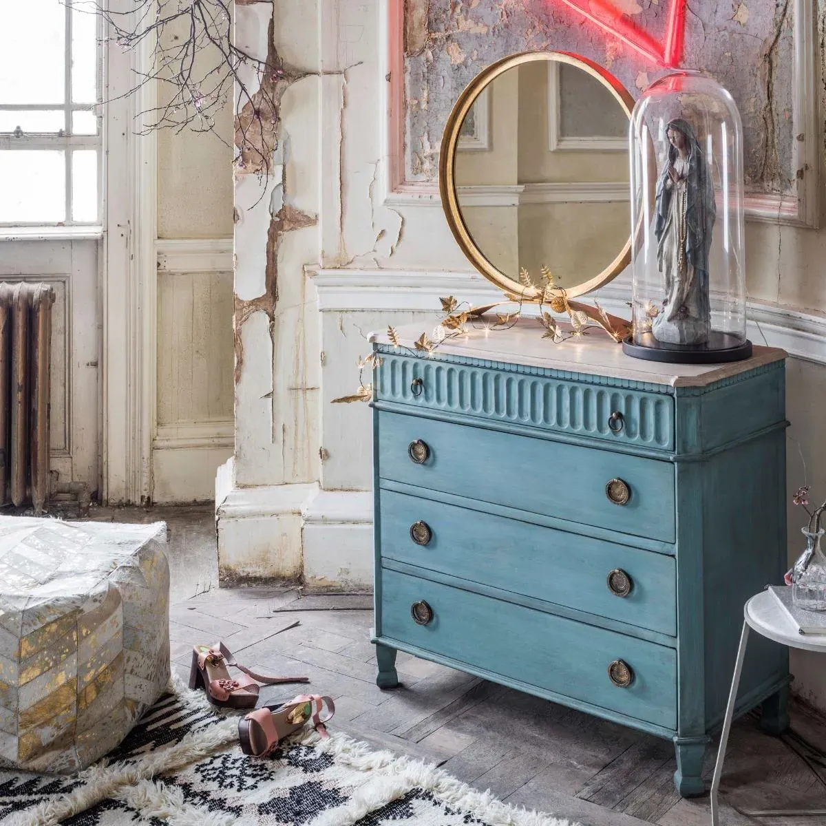 Eda Chest of Drawers - Teal, Wood image