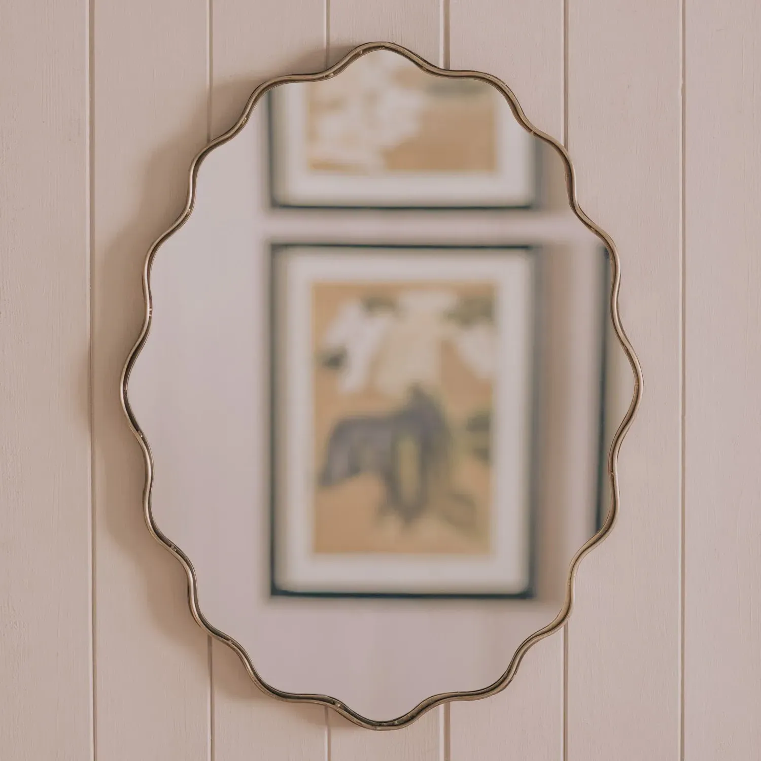 Edie Small Wall Mirror - Brass image