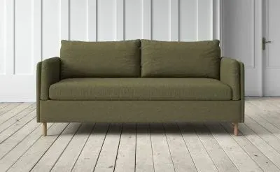 Edwina 2.5-Seater Sofa Bed - Olive, Belgian Linen